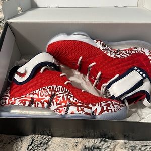 Lebron xvii fp university red woman’s size 8 never worn